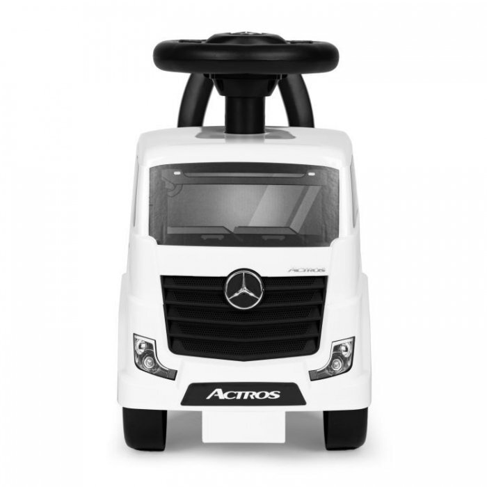 Ecotoys Masinuta pentru copii fara pedale Mercedes Camion alb de la 2 ani pana la greutatea maxim admisa de 23 kg protectie anti-rasturnare spatiu de depozitare sub scaun spatar cu posibilitatea de impingere