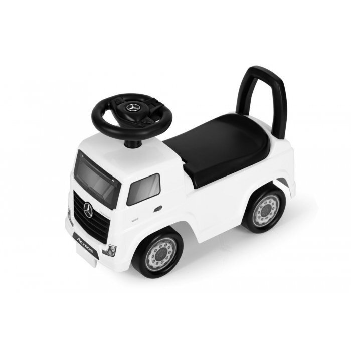 Ecotoys Masinuta pentru copii fara pedale Mercedes Camion alb de la 2 ani pana la greutatea maxim admisa de 23 kg protectie anti-rasturnare spatiu de depozitare sub scaun spatar cu posibilitatea de impingere