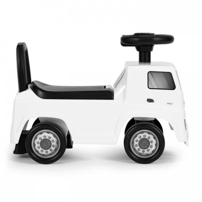 Ecotoys Masinuta pentru copii fara pedale Mercedes Camion alb de la 2 ani pana la greutatea maxim admisa de 23 kg protectie anti-rasturnare spatiu de depozitare sub scaun spatar cu posibilitatea de impingere