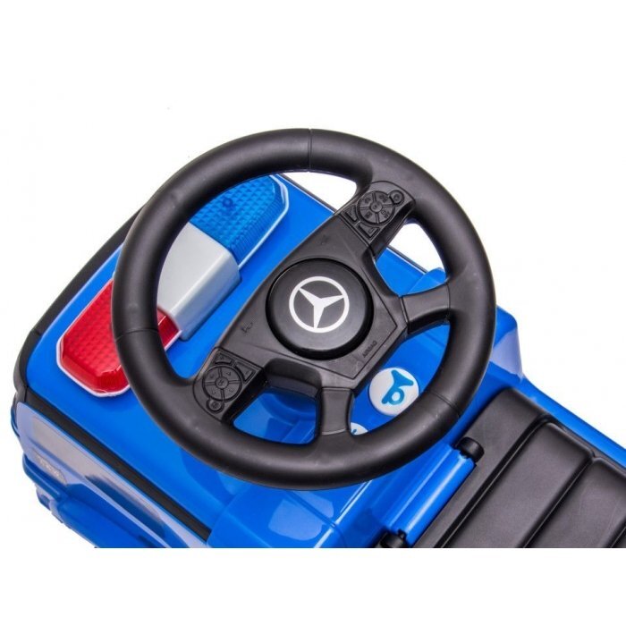 Ecotoys Masinuta pentru copii fara pedale Mercedes Politie Albastru cu led protectie anti-rasturnare compartiment de depozitare greutate maxim admisa 25 kg recomandata copiilor de la 1 an