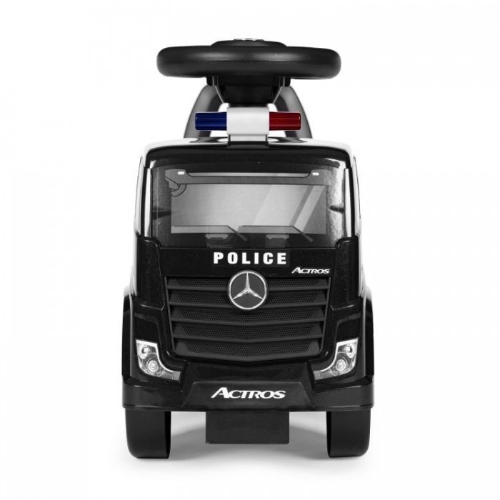 Ecotoys Masinuta pentru copii fara pedale Mercedes Politie negru de la 2 ani pana la greutatea maxim admisa de 23 kg protectie anti-rasturnare spatiu de depozitare sub scaun