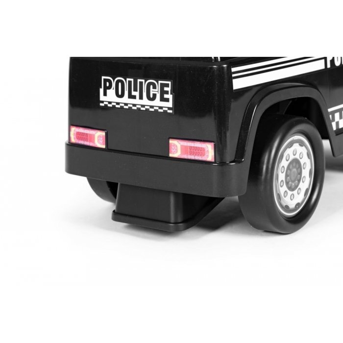 Ecotoys Masinuta pentru copii fara pedale Mercedes Politie negru de la 2 ani pana la greutatea maxim admisa de 23 kg protectie anti-rasturnare spatiu de depozitare sub scaun