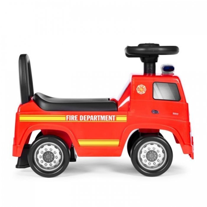 Ecotoys Masinuta pentru copii fara pedale Mercedes Pompieri rosu de la 2 ani spatar cu posibilitatea de impingere compartiment de depozitare sub scaun greutate maxima admisa 23 kg