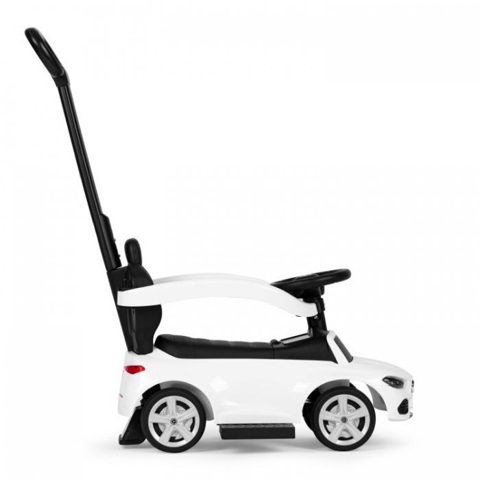 Ecotoys Masinuta pentru copii Mercedes C Class Alb cu maner de impins volan interactiv cu sunete varsta 1-3 ani