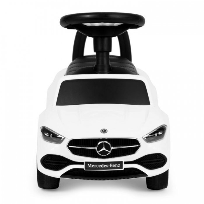 Ecotoys Masinuta pentru copii Mercedes C Class Alb fara pedale volan interactiv cu sunete varsta 1-3 ani