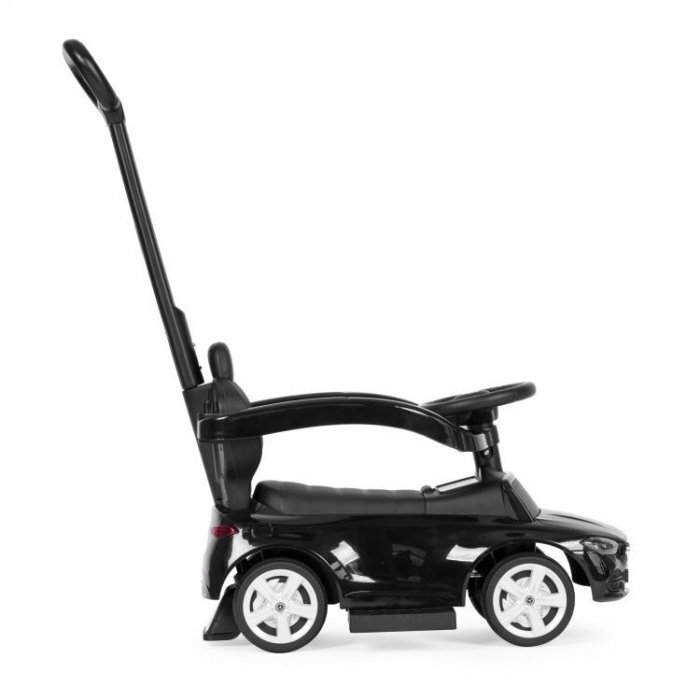 Ecotoys Masinuta pentru copii Mercedes C Class Negru cu maner de impins volan interactiv cu sunete varsta 1-3 ani