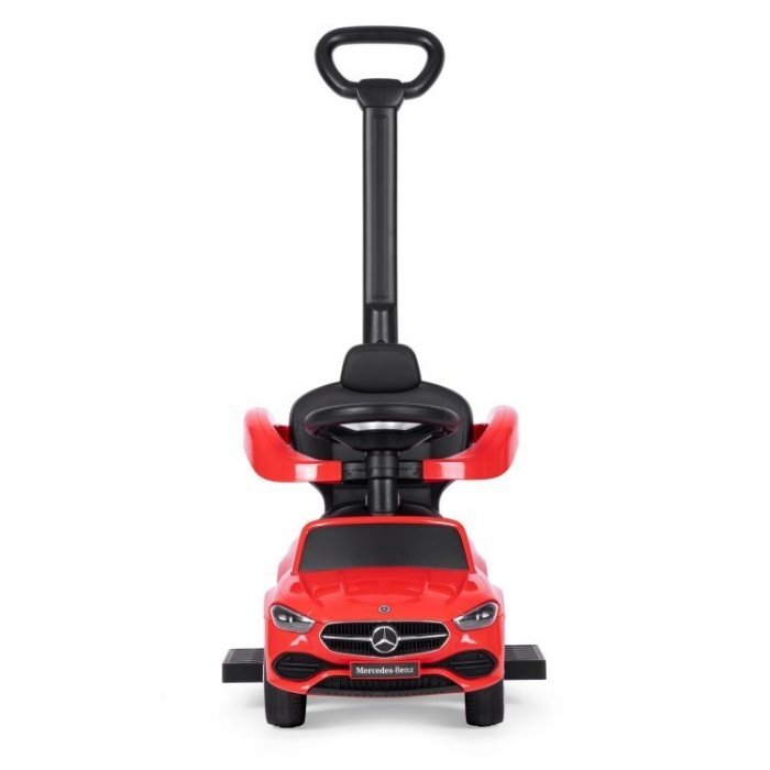 Ecotoys Masinuta pentru copii Mercedes C Class Rosu cu maner de impins volan interactiv cu sunete varsta 1-3 ani