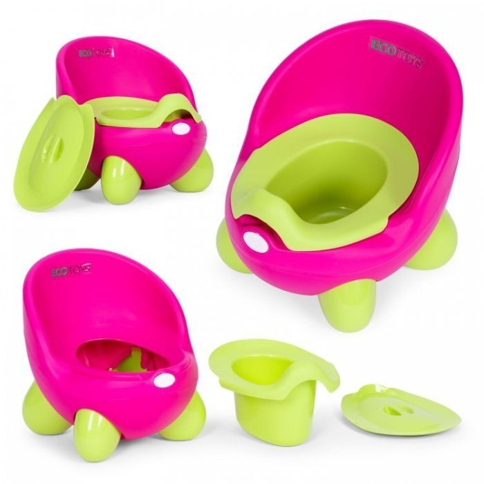 Ecotoys Olita pentru copii insertie detasabila picioare antiderapante PP112 Roz-Verde