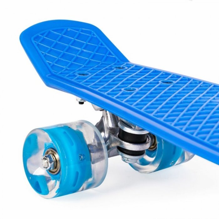Ecotoys Penny board pentru copii cu lumini led albastru