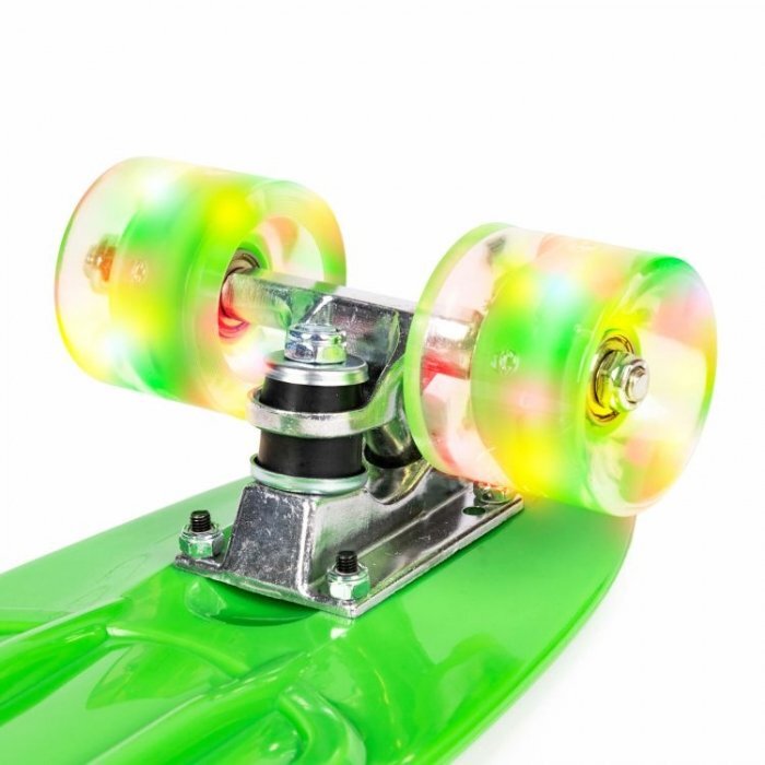 Ecotoys Penny board pentru copii cu lumini led verde