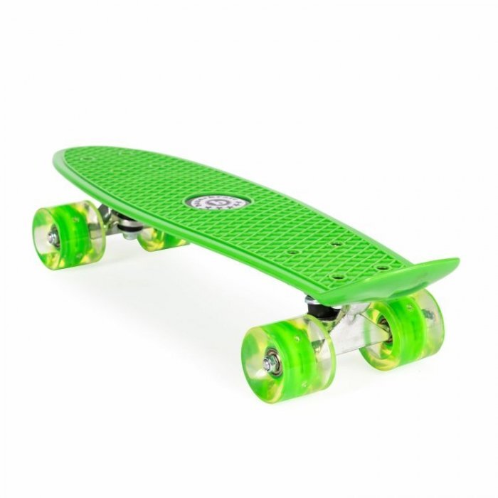Ecotoys Penny board pentru copii cu lumini led verde