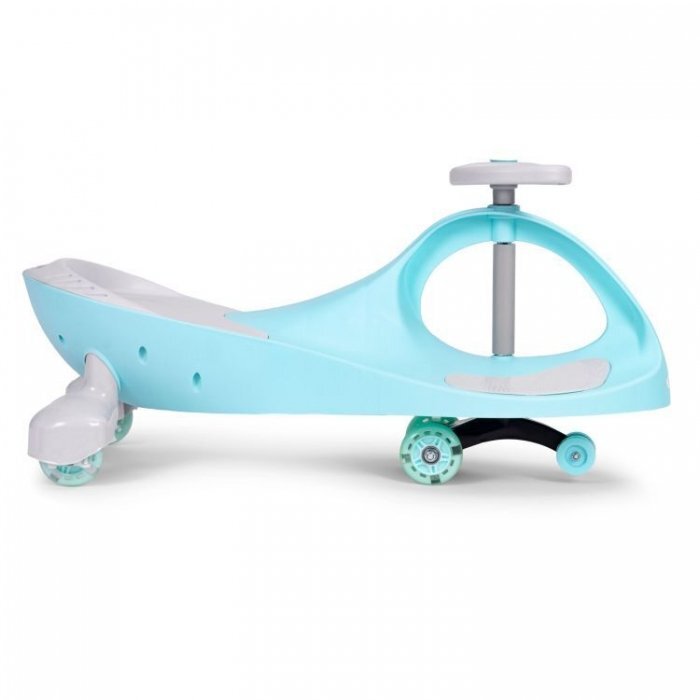 Ecotoys PlasmaCar gravitationala YM-SW-1 albastru tip barca cu roti led din cauciuc moale suporturi antiderapante pentru picioare sarcina maxima 120 kg