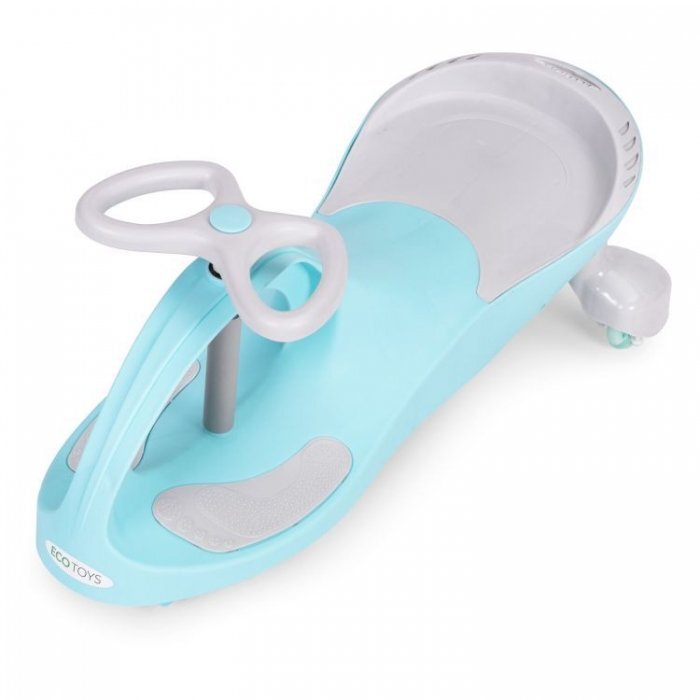 Ecotoys PlasmaCar gravitationala YM-SW-1 albastru tip barca cu roti led din cauciuc moale suporturi antiderapante pentru picioare sarcina maxima 120 kg