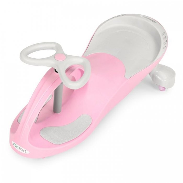 Ecotoys PlasmaCar gravitationala YM-SW-1 Pink tip barca cu roti led din cauciuc moale suporturi antiderapante pentru picioare sarcina maxima 120 kg