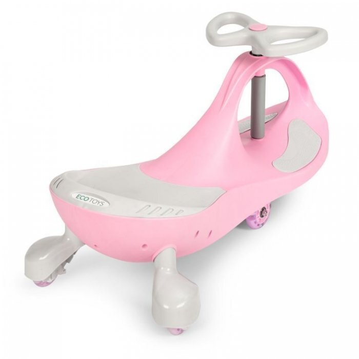Ecotoys PlasmaCar gravitationala YM-SW-1 Pink tip barca cu roti led din cauciuc moale suporturi antiderapante pentru picioare sarcina maxima 120 kg