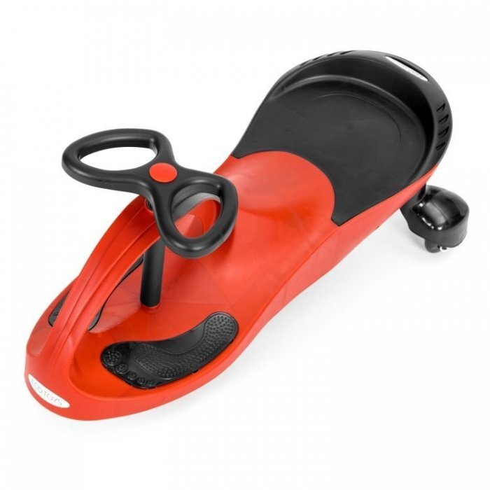 Ecotoys PlasmaCar gravitationala YM-SW-1 Rosu tip barca cu roti led din cauciuc moale suporturi antiderapante pentru picioare sarcina maxima 120 kg