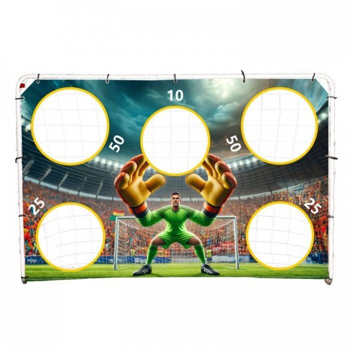 Ecotoys Poarta de fotbal 180 x 122 cm cu covoras de antrenament