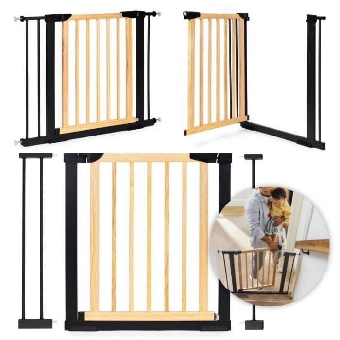 Ecotoys Poarta de siguranta 74-100 cm SF-011-BC Lemn Metal