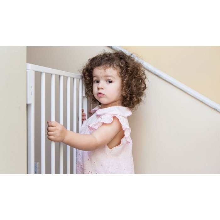 Ecotoys Poarta de siguranta 74-105 cm Alb