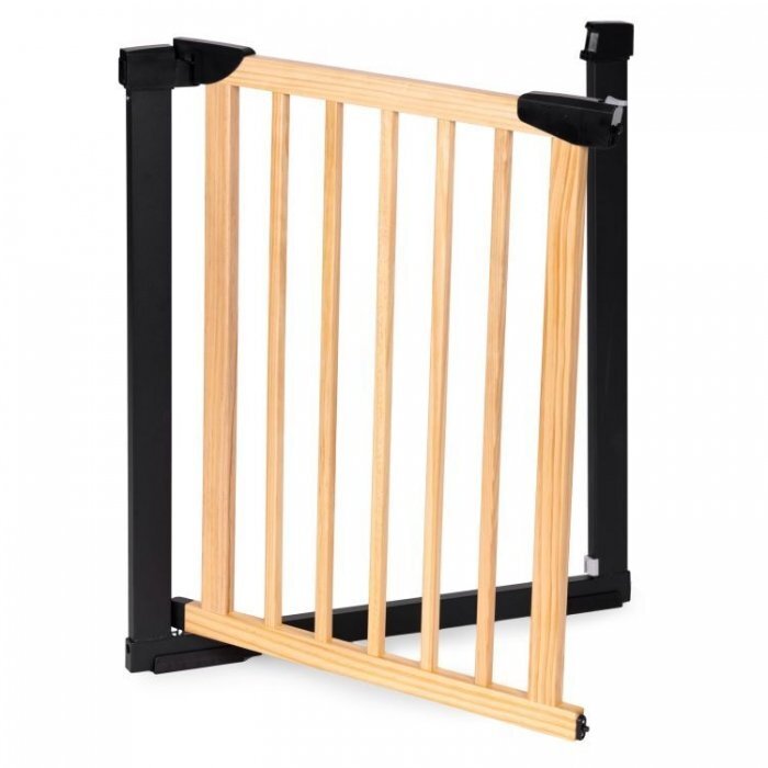 Ecotoys Poarta de siguranta 74-80 cm din lemn cu rama metalica
