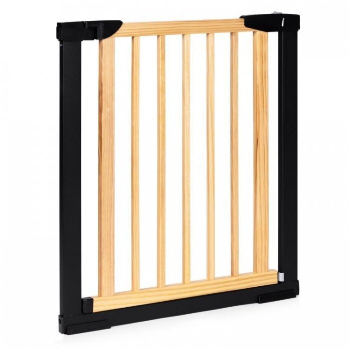 Ecotoys Poarta de siguranta 74-80 cm din lemn cu rama metalica