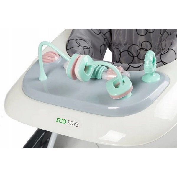 Ecotoys Premergator educational Gri cu Alb
