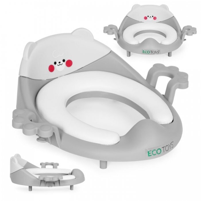 Ecotoys Reductor toaleta cu manere pentru copii PP104 Gri