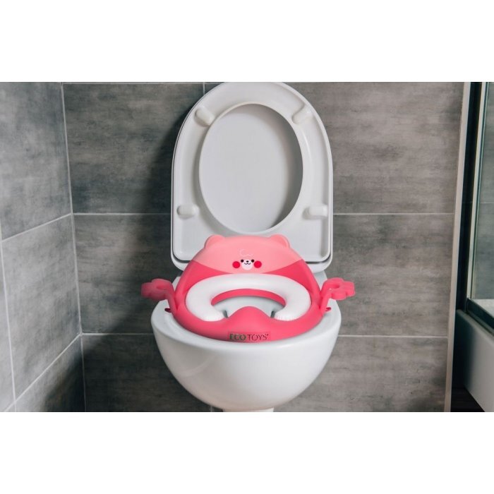 Ecotoys Reductor toaleta cu manere pentru copii PP104 Roz