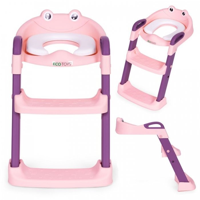 Ecotoys Reductor toaleta cu scara pentru copii PP8001 Roz