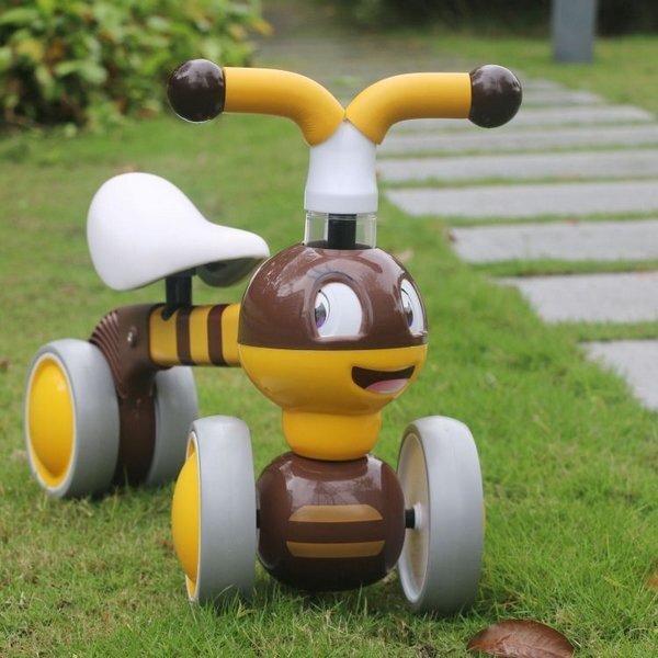 Ecotoys Ride-On copii fara pedale Albinuta LC-V1308 galben varsta 10-36 luni greutate maxima admisa 20 kg sezut moale din spuma