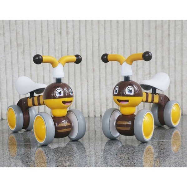 Ecotoys Ride-On copii fara pedale Albinuta LC-V1308 galben varsta 10-36 luni greutate maxima admisa 20 kg sezut moale din spuma