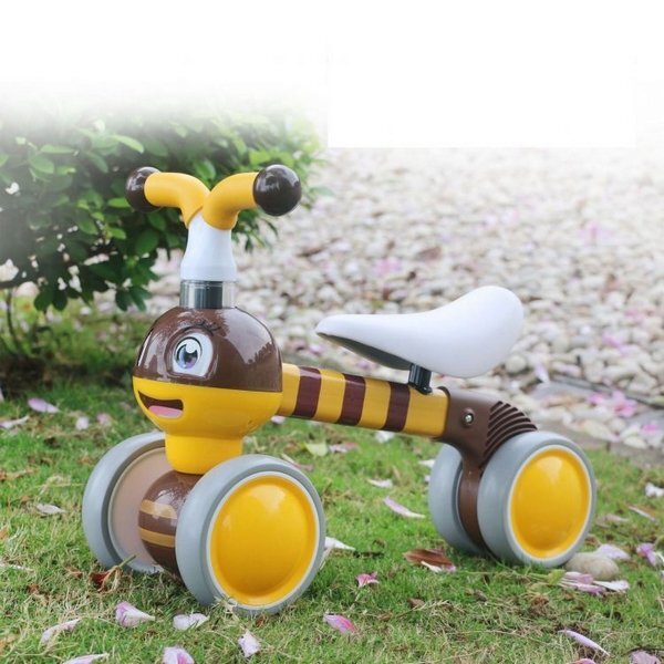 Ecotoys Ride-On copii fara pedale Albinuta LC-V1308 galben varsta 10-36 luni greutate maxima admisa 20 kg sezut moale din spuma