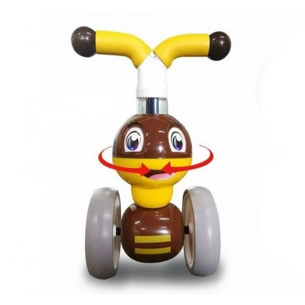 Ecotoys Ride-On copii fara pedale Albinuta LC-V1308 galben varsta 10-36 luni greutate maxima admisa 20 kg sezut moale din spuma