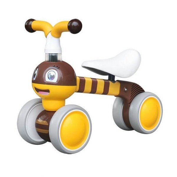 Ecotoys Ride-On copii fara pedale Albinuta LC-V1308 galben varsta 10-36 luni greutate maxima admisa 20 kg sezut moale din spuma