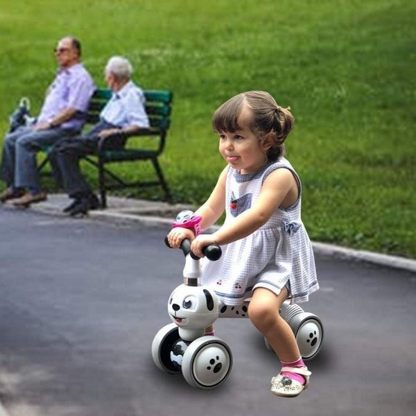 Ecotoys Ride-On copii fara pedale Catel LC-V1308 alb varsta 10-36 luni greutate maxima admisa 20 kg sezut moale din spuma