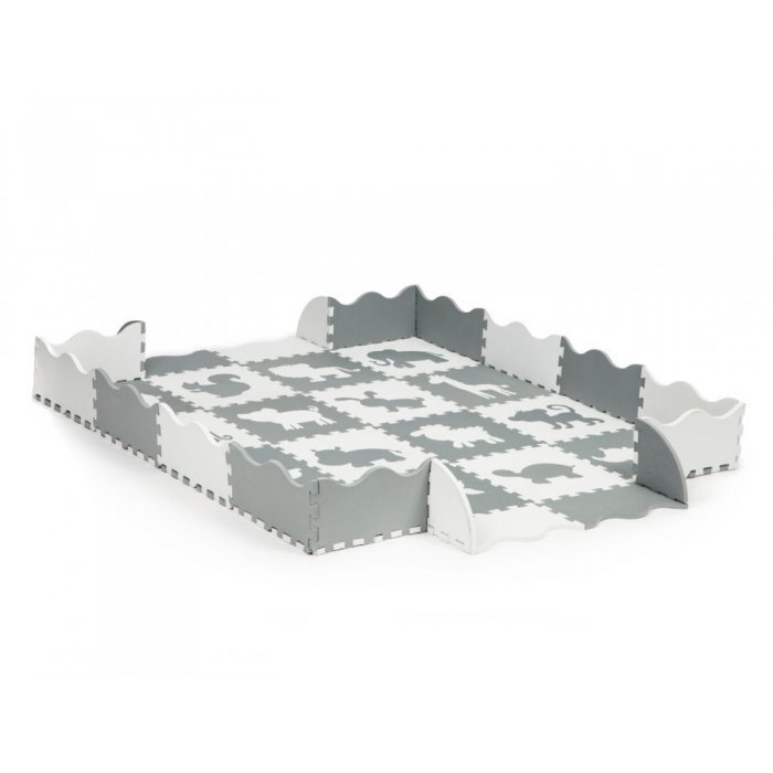 Ecotoys Salteluta de joaca cu animale si cu pereti 36 elemente ECOEVA001 gri