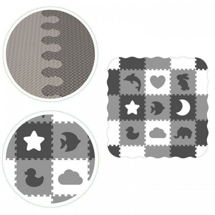 Ecotoys Salteluta de joaca cu pereti 25 elemente ECOEVA007 gri