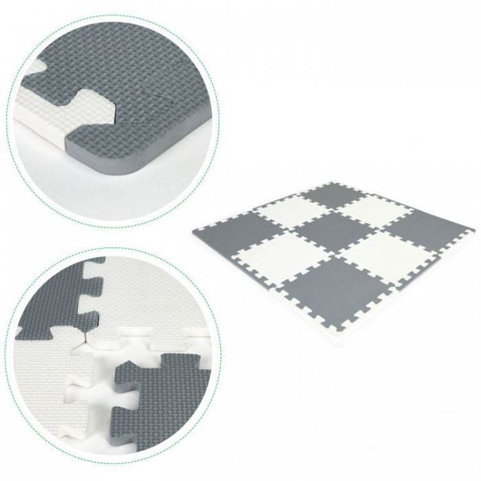 Ecotoys Salteluta de joaca pentru copii 9 elemente gri ECOEVA010