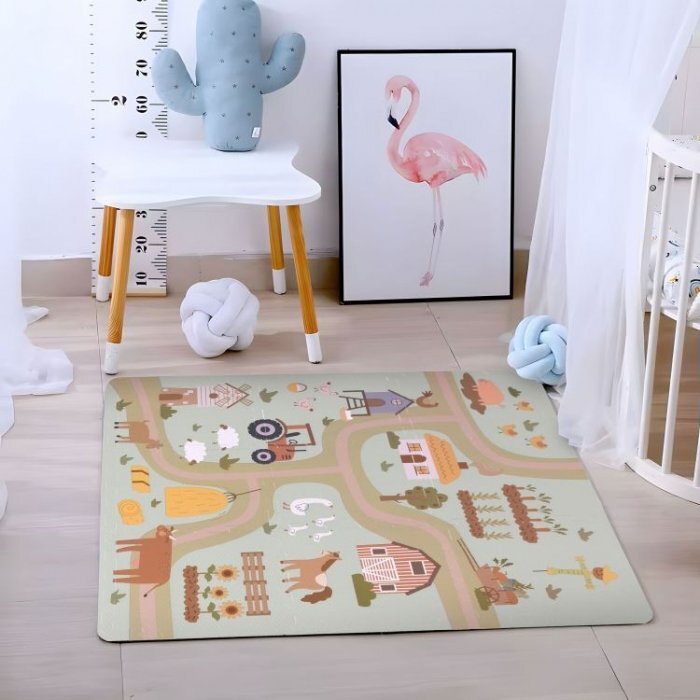 Ecotoys Salteluta de joaca pentru copii 90.5 x 90.5 x 1 cm Ferma