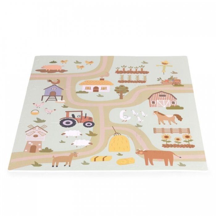 Ecotoys Salteluta de joaca pentru copii 90.5 x 90.5 x 1 cm Ferma