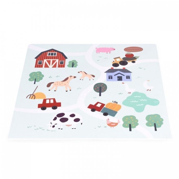 Ecotoys Salteluta de joaca pentru copii 90.5 x 90.5 x 1 cm Ferma