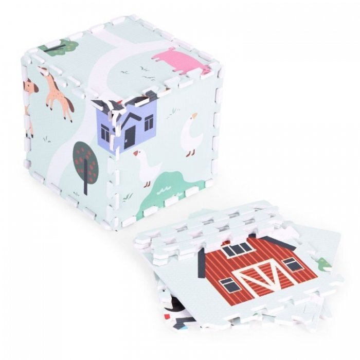 Ecotoys Salteluta de joaca pentru copii 90.5 x 90.5 x 1 cm Ferma