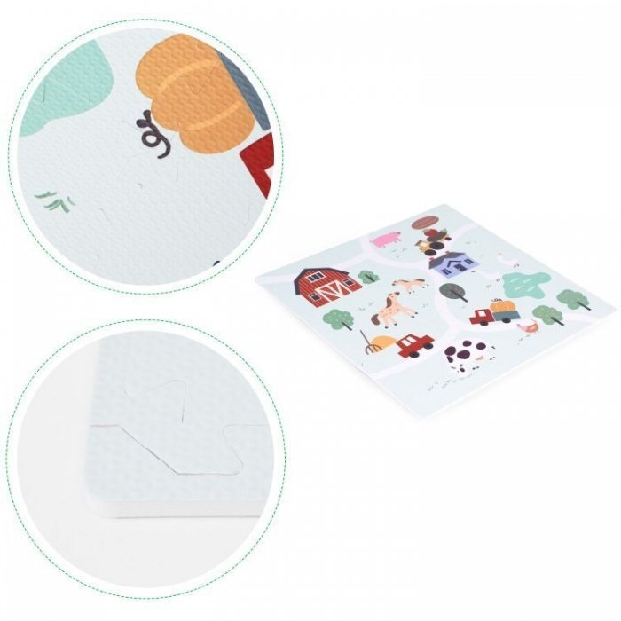 Ecotoys Salteluta de joaca pentru copii 90.5 x 90.5 x 1 cm Ferma