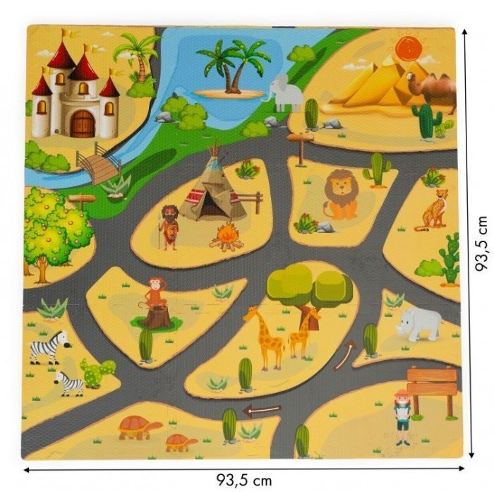 Ecotoys Salteluta educationala pentru joaca 9 elemente Safari ECOEVA009