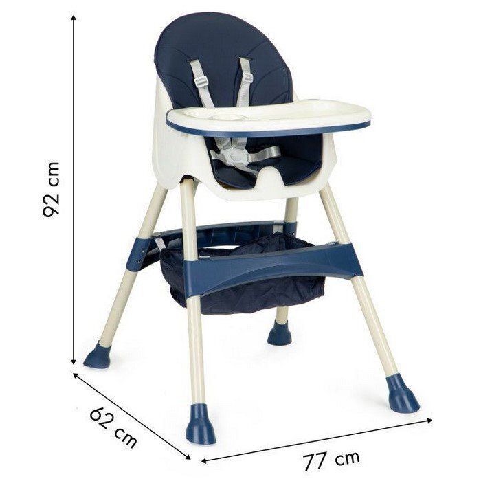 Ecotoys Scaun de masa 2 in 1 Bleumarin