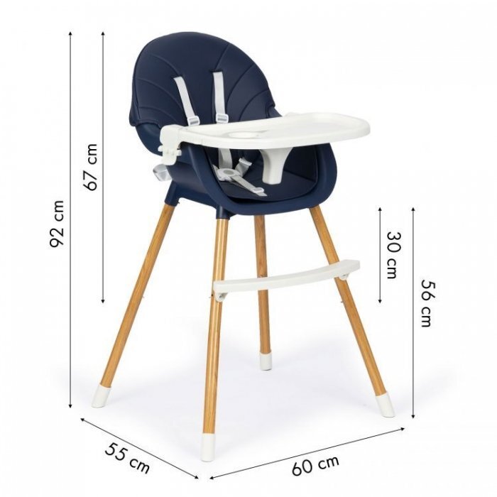 Ecotoys Scaun de masa 2 in 1 bleumarin