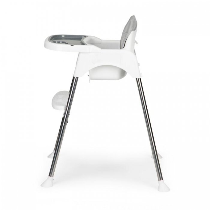 Ecotoys Scaun de masa 2 in 1 cu tapiterie Alb