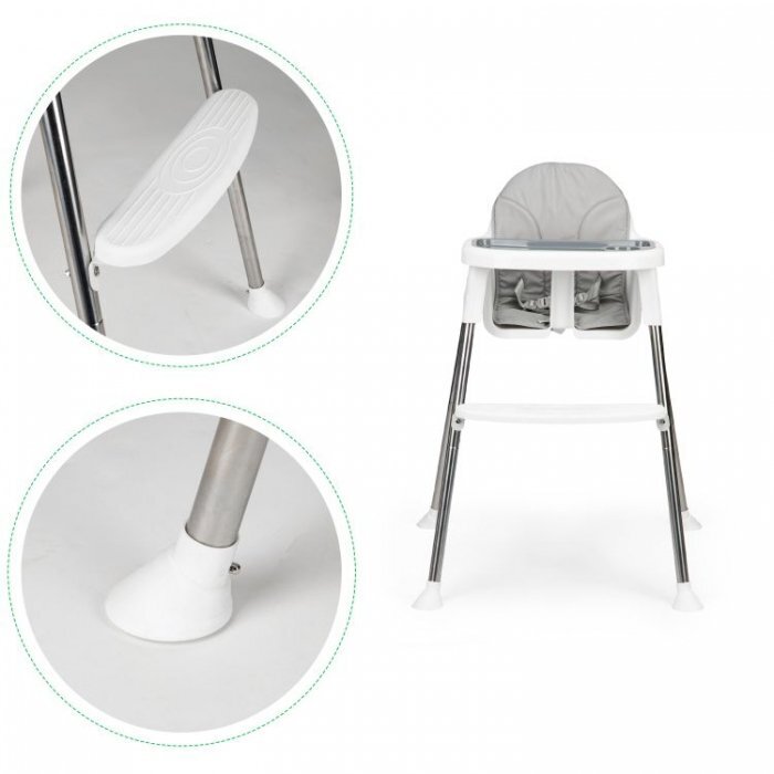 Ecotoys Scaun de masa 2 in 1 cu tapiterie Alb