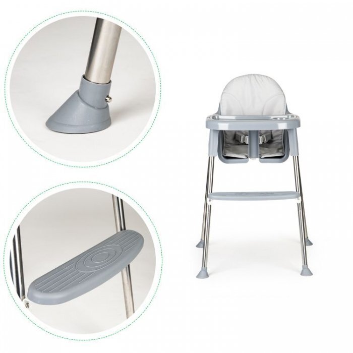 Ecotoys Scaun de masa 2 in 1 cu tapiterie Gri