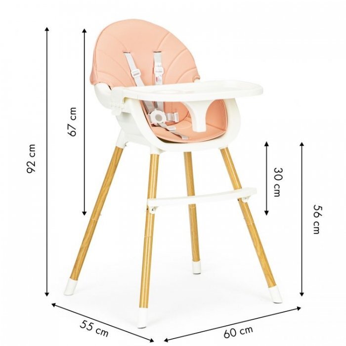 Ecotoys Scaun de masa 2 in 1 HA-004 roz